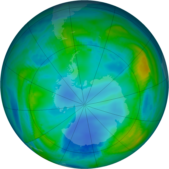 Antarctic ozone map for 22 May 1988